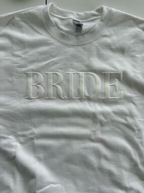 Embossed White Crew Neck